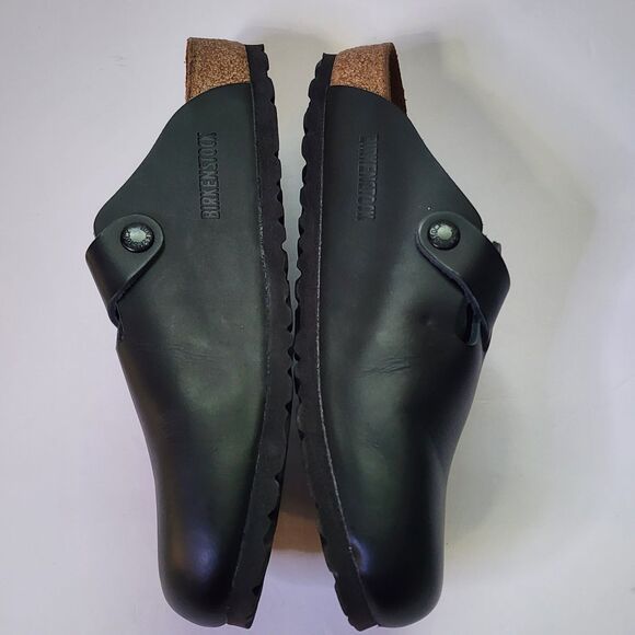 Birkenstock Boston Clog Womens 7 Mens 6 Black Leather Cork Insole - Picture 3 of 10